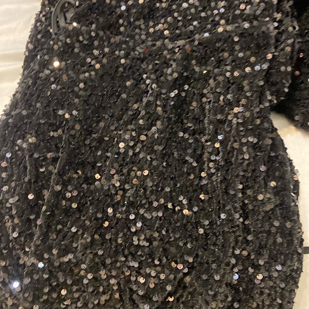 Black Sequin Mermaid Dress - Picture 2 of 4